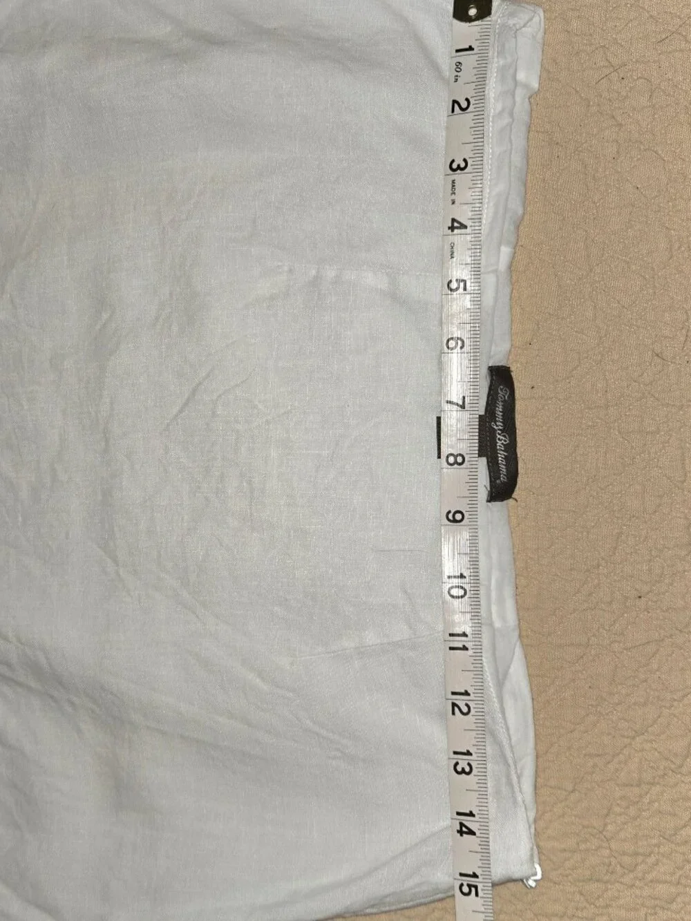 TOMMY BAHAMA White Linen Skirt with Smocked Ruffles